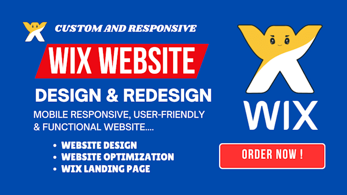 Gig Preview - Build wix website design, redesign wix, website design wix website