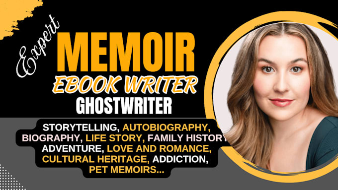 Gig Preview - Ghostwrite memoir ebook writer, biography, autobiography ebook writer