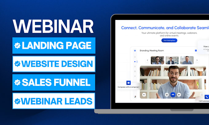 Gig Preview - Build professional webinar landing page, webinar website for webinar leads