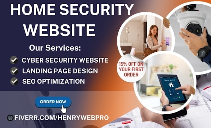 Gig Preview - Generate home security cyber security leads home security landing page website