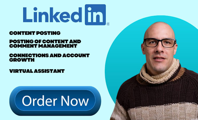 Gig Preview - Post linkedin content and manage account growth