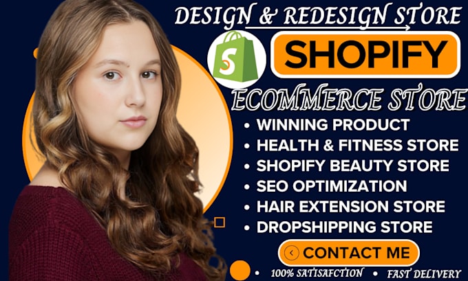 Gig Preview - Design, redesign shopify beauty store health and fitness store shopify website