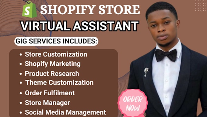 Gig Preview - Be your shopify store manager, shopify virtual assistant, and shopify marketing