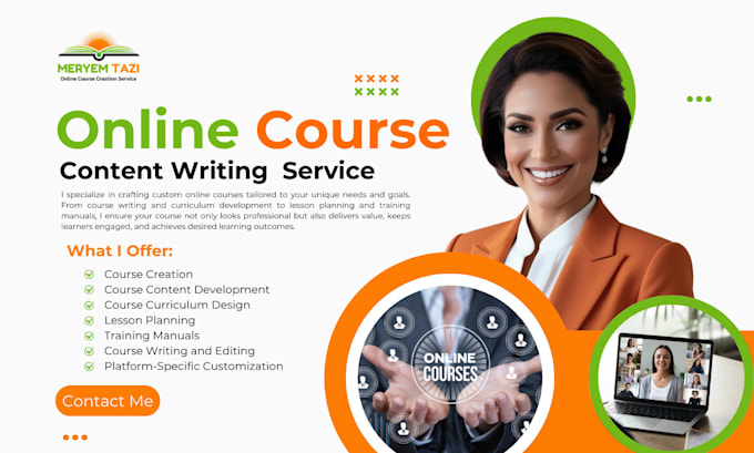 Gig Preview - Do online course content creation curriculum lesson plan training manual ebook