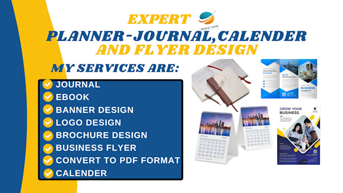 Bestseller - design business journal, journal planner, calender, brochure , workbook and ppt