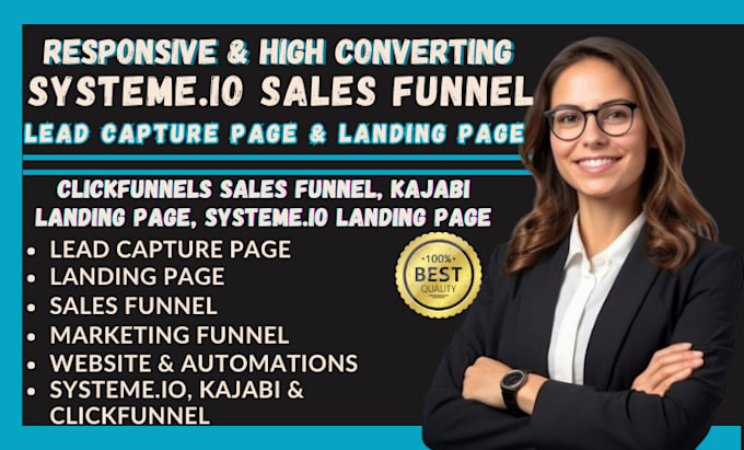 Gig Preview - Build sales funnel and landing page in clickfunnels, systeme io, gohighlevel