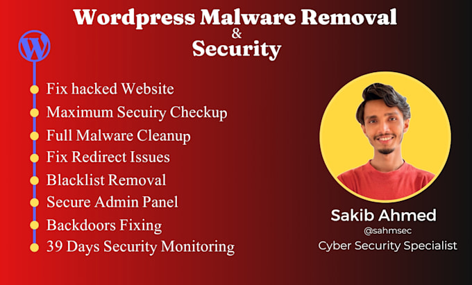 Bestseller - secure hacked wordpress website and remove malware