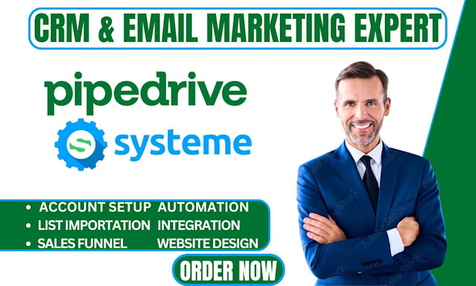 Gig Preview - Setup pipedrive system io automation integration sales funnel workflow