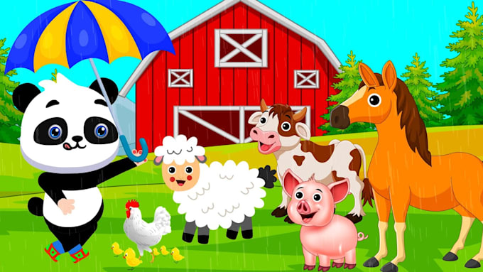 Gig Preview - Create 2d animation kids songs with nursery rhymes video