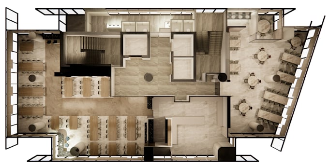 Gig Preview - Render 2d and 3d floor plan in photoshop and sketchup