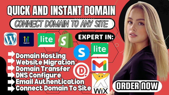 Gig Preview - Connect godaddy, or shopify domain or subdomain, fix dns, and systeme io