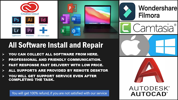 Gig Preview - Install and repair your windows and mac supported software