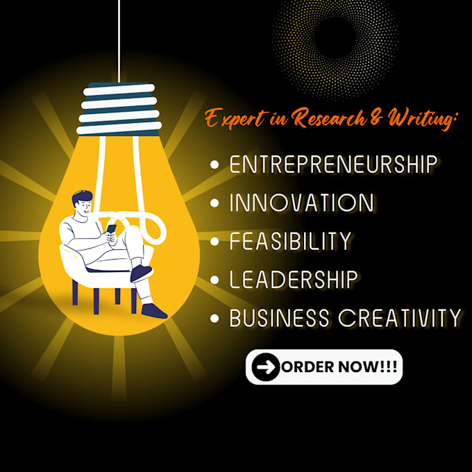 Gig Preview - Handle entrepreneurship, innovation, feasibility, leadership and creativity