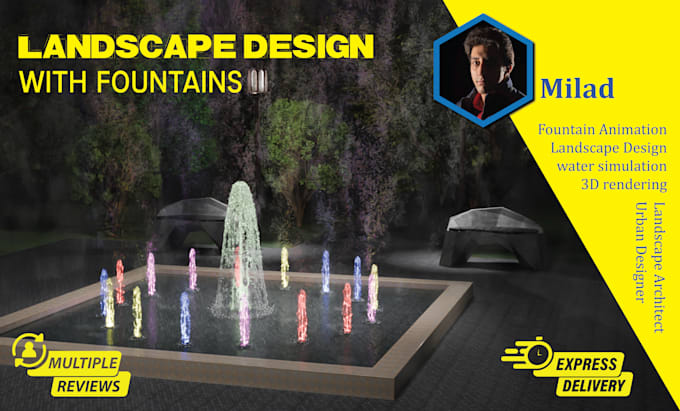 Gig Preview - Design 3d garden and fountain