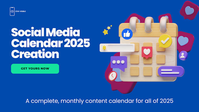 Gig Preview - Social media calendar 2025 creation