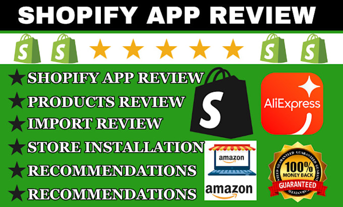 Gig Preview - Review shopify app with USA shopify store installation product review for sales