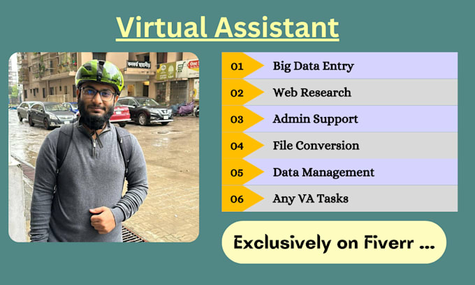 Gig Preview - Assist you as a virtual assistant for data entry