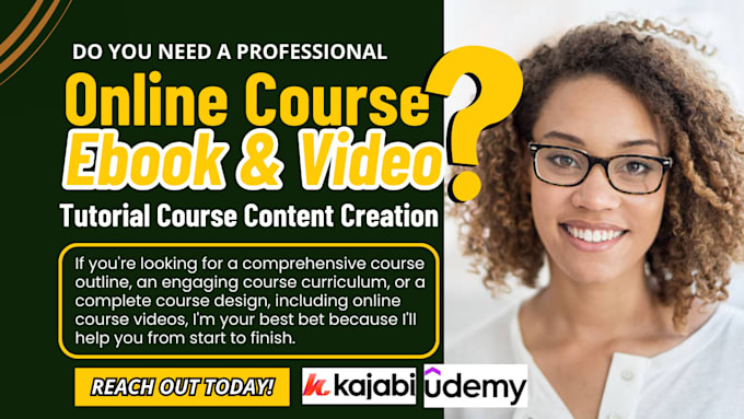 Gig Preview - Write course content ebook, create or edit online video tutorial on any topic