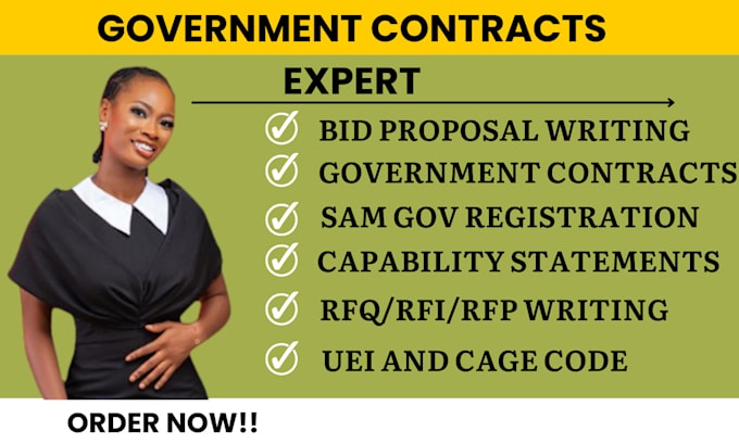 Gig Preview - Win government contracts rfp rfq bid proposal obtain uei and cage code