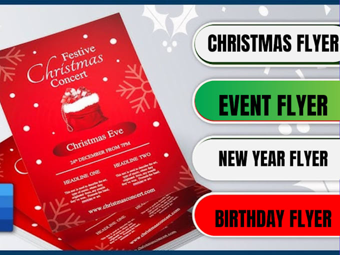 Gig Preview - Design online social media christmas card, church flyer, christmas event flyer