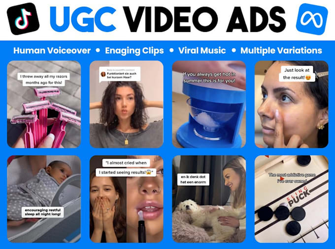 Gig Preview - Create ugc video for tiktok ads, fb ads, ig ads with your product, product ads