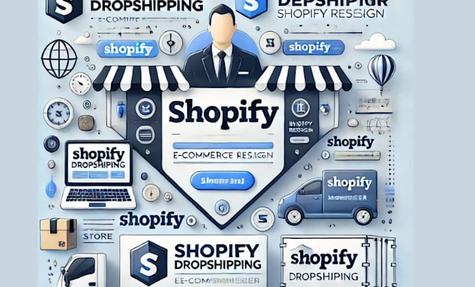 Gig Preview - Build shopify dropshipping store shopify print on demand shopify website design