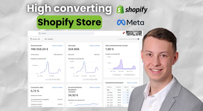 Gig Preview - Create a high converting shopify store for meta marketing