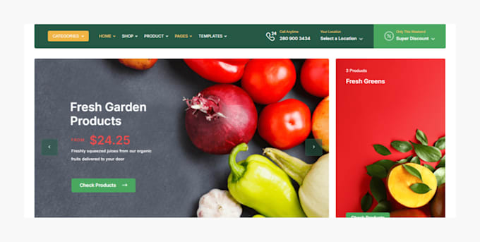 Gig Preview - Design organic food shopify store grocery store food beverages grocery website