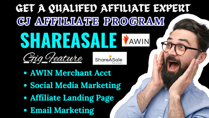 Gig Preview - Setup and manage shareasale cj affiliate, awin merchant account