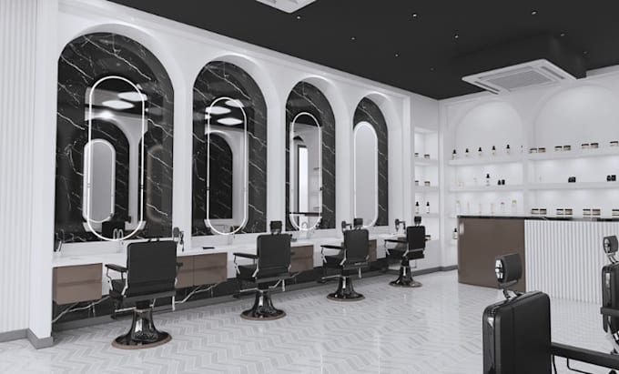 Gig Preview - Do 3d cgi hair salon, spa, barber design with 3d rendering