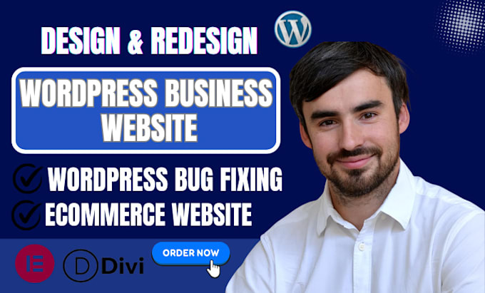 Gig Preview - Build, revamp, create wordpress website design, fix CSS issues on wordpress site