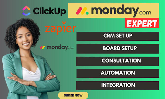 Gig Preview - Set up monday crm monday automation and integration monday expert templates