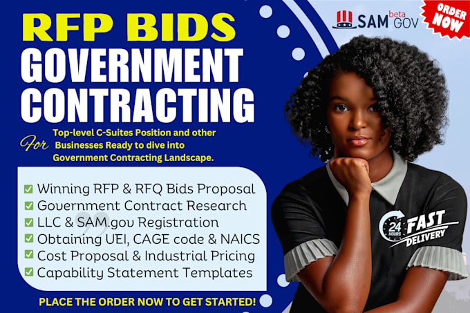 Gig Preview - Find rfp, rfq, rfx government contracts and develop winning bid proposal writing