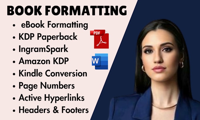 Gig Preview - Do book formatting, ebook formatting, KDP paperback and amazon kindle conversion