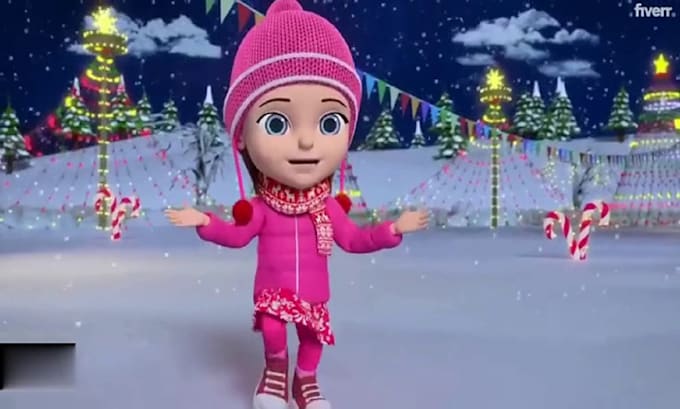 Gig Preview - Christmas animation 3d merry christmas video christmas character animation