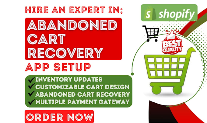 Gig Preview - Setup shopify abandoned cart cartly txtcart uppush liverecover wiz smsgo fx