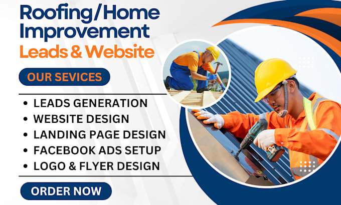 Gig Preview - Generate roofing home improvement lead home repair leads roofing website design