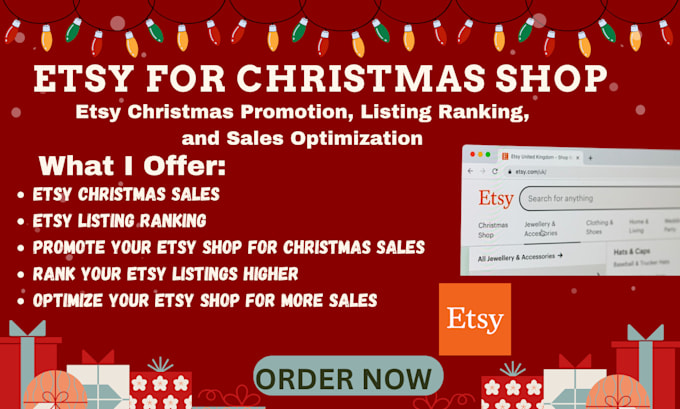 Gig Preview - Do etsy christmas promotion, etsy listing ranking, etsy sales optimization