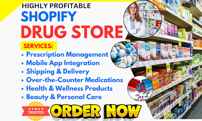 Gig Preview - Design shopify drug store healthcare medical equipment pharmacy physician store