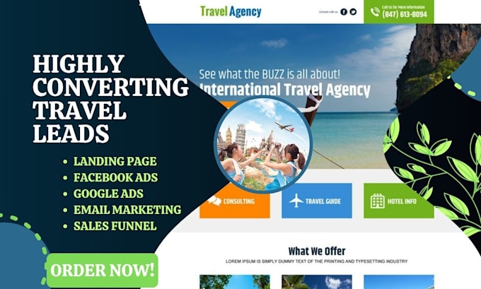 Gig Preview - Generate travel leads vacation leads hotel booking leads tour leads airbnb leads