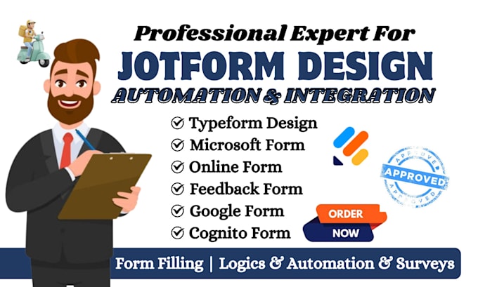 Gig Preview - Design responsive jotform, typeform, or google forms for all your needs