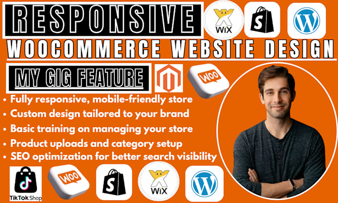 Gig Preview - Build ecommerce website online stores or webshop with wordpress, shopify or wix