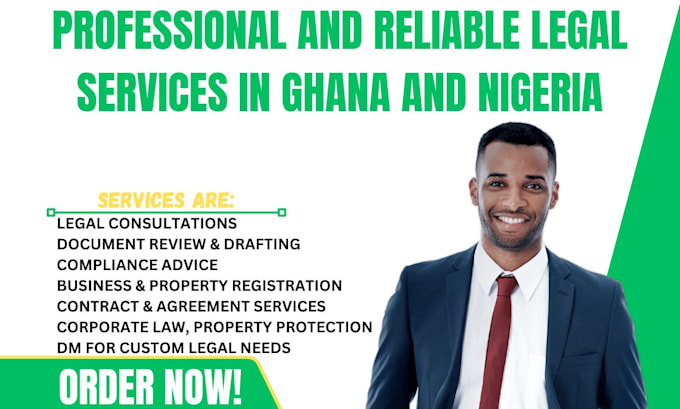 Gig Preview - Provide professional and reliable legal services in ghana, nigeria