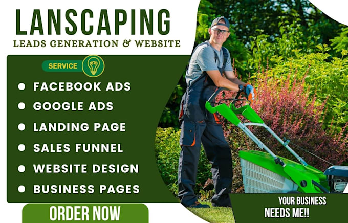 Gig Preview - Lawn care website landscaping gardening cleaning website lawn care website