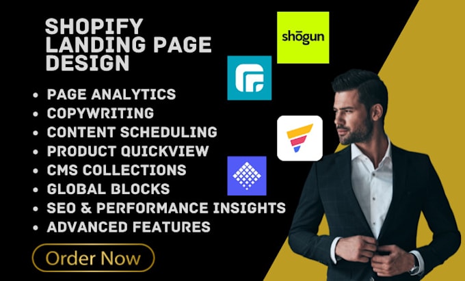 Bestseller - build shopify landing page ecomposer pagefly gemspage shogun aftership