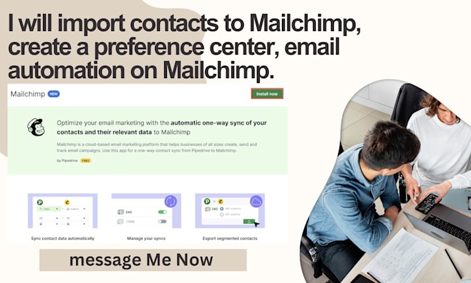 Gig Preview - Import contacts, create a preference center, email automation on mailchimp