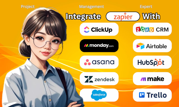 Gig Preview - Integrate zapier with hubspot salesforce clickup airtable asana trello monday