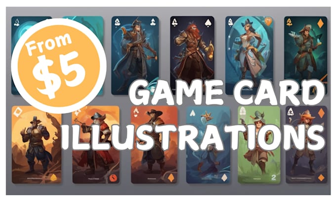 Bestseller - design game card illustrate board game fantasy card illustration 2d character