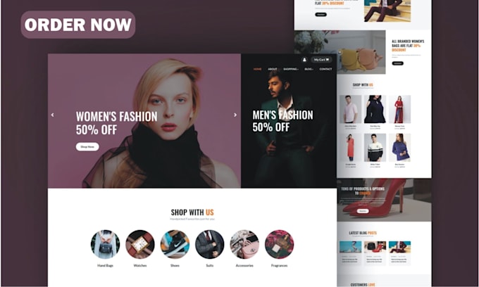 Gig Preview - Build splendid user interface mockup for woocommerce shopify wix online store