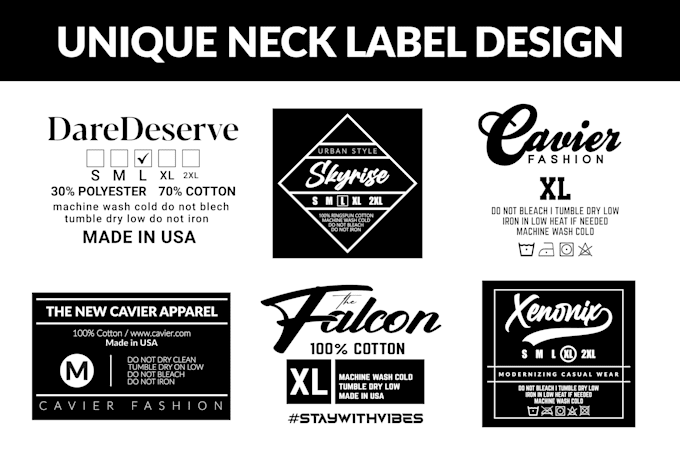 Gig Preview - Design neck label, clothing tag, t shirt tag, clothing label for t shirt brand